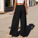 thumbnail image 5 of Pantalones de Cintura Elástica de las Mujeres Color Sólido Casual Bolsillo Pantalones de Pierna Recta para el Uso Deportivo Diario, 5 of 9