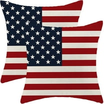 4th of July American Flag Pillow Covers 20x20 Inch Set of 2 Independence Day Memorial Day Decor Throw Pillows USA Patriotic Stars Outdoor Decorative Cushion Cases for Couch Bed Decorations