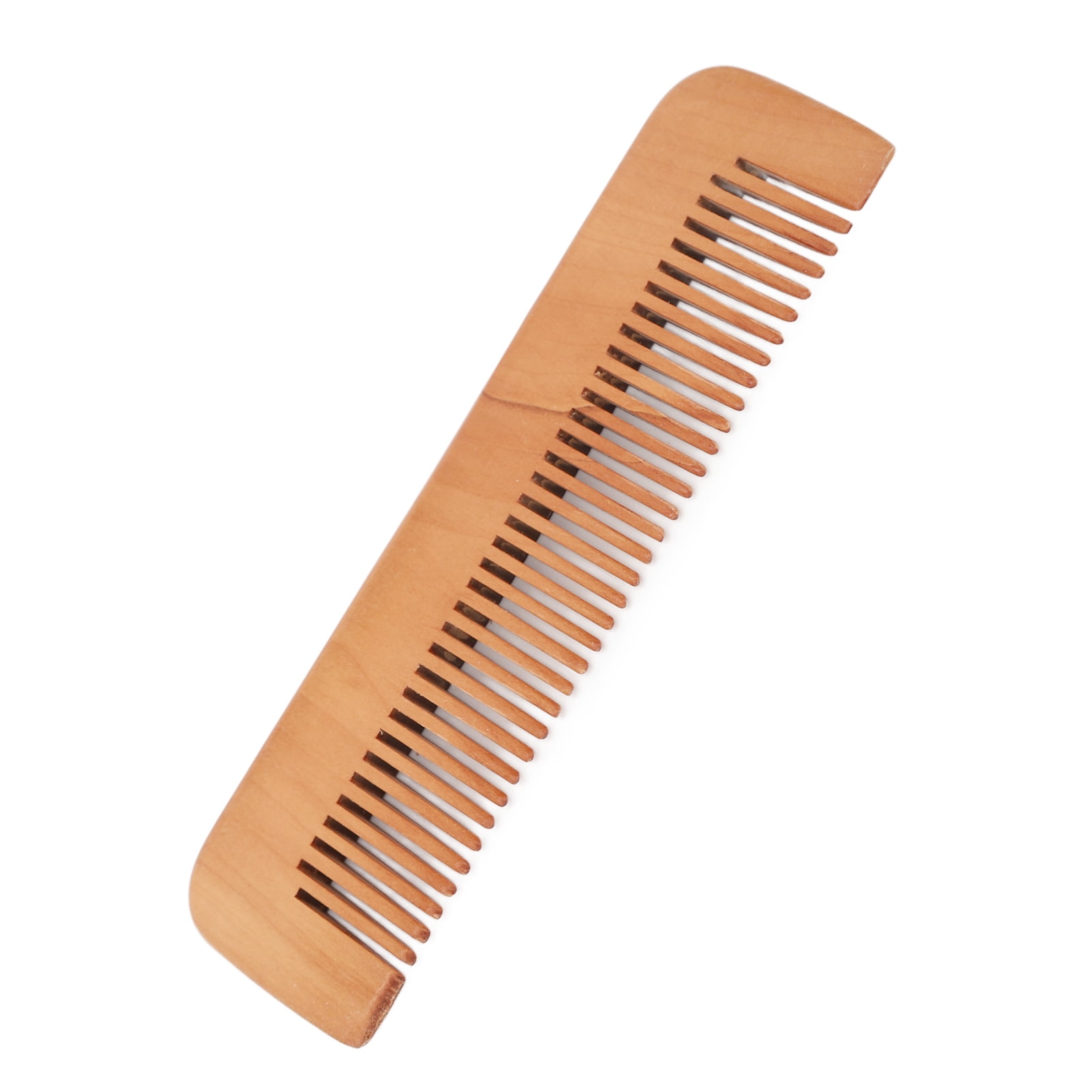 Wooden Hair Comb, Round Teeth Wooden Beard Comb Flexible Reduce Frizz