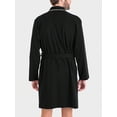thumbnail image 2 of Men Contrast Binding Patched Detail Belted Sleep Robe, 2 of 4