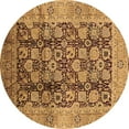 thumbnail image 1 of Ahgly Company Indoor Round Oriental Brown Industrial Area Rugs, 6' Round, 1 of 4