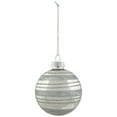 thumbnail image 4 of Northlight Glitter Stripes Christmas Shiny Glass Ball Ornaments - 2.5" (67mm) - Silver - 4ct, 4 of 9