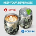 thumbnail image 4 of 12oz Stemless Wine Tumblers Pioneer Flower Vacuum Insulated Stainless Steel Travel Tumbler Cups Mug with Lid and Straw for Champaign,Cocktail,Beer with Cleaning Brush, 4 of 5