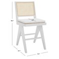 thumbnail image 3 of SAFAVIEH Couture Colette Square Mid Back Counter Stool, White/Natural, 3 of 14