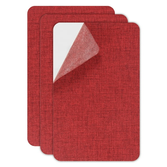Uxcell Canvas Repair Patch, 3 Pcs 4.9 x 8 Inch Self-Adhesive Waterproof Linen Fabric Patch for Sofas Tote Bags Furniture Car Seats Canopy Tents Boat Covers, Wine Red