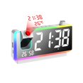 thumbnail image 2 of Reloj despertador con proyección, reloj digital, giratorio , proyector, pantalla de temperatura y humedad, regulador de intensidad para la cama en la habitación de los niños, 2 of 8