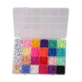 thumbnail image 5 of Flat Round Polymer Clay Spacer Beads Kit Charms Elastic String Lobster Clasp Box, 5 of 5