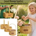 thumbnail image 4 of Zeyigg Handmade Rattan Woven Flower Shopping Basket, Outdoor Picnic Basket Vegetable Picking Basket, Old-Fashioned Handled Tote&nbsp;,C, 4 of 4