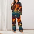 thumbnail image 2 of Picia Colorful Starry Sky Sleep Dog Pattern Women’s Long-Sleeve Sleepwear Set - Soft 2-Piece Loungewear with Pockets, Comfy PJs for Relaxing Nights-Large, 2 of 7