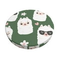 thumbnail image 6 of Uemuo Alpaca Faces Pattern Round Bar Stool Seat Covers Washable Stool Cushion Slipcover Elastic Bar Chair Covers-14 inch, 6 of 7