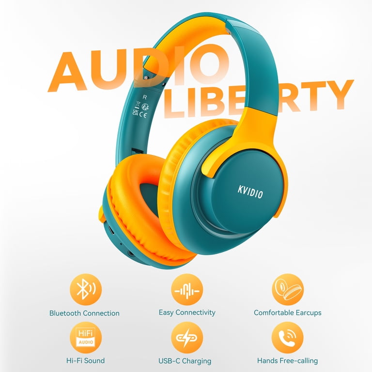 KVIDIO Wireless over-Ear Headphones, Bass HiFi Stereo Wireless