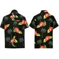 thumbnail image 4 of HAPPY BAY Men's Hawaiian Shirts Short Sleeve Button Down Shirt Mens Tropical Shirts Casual Vacation Summer Party Caribbean Shirts for Men Funny M Hibiscus Palm, Black, 4 of 5