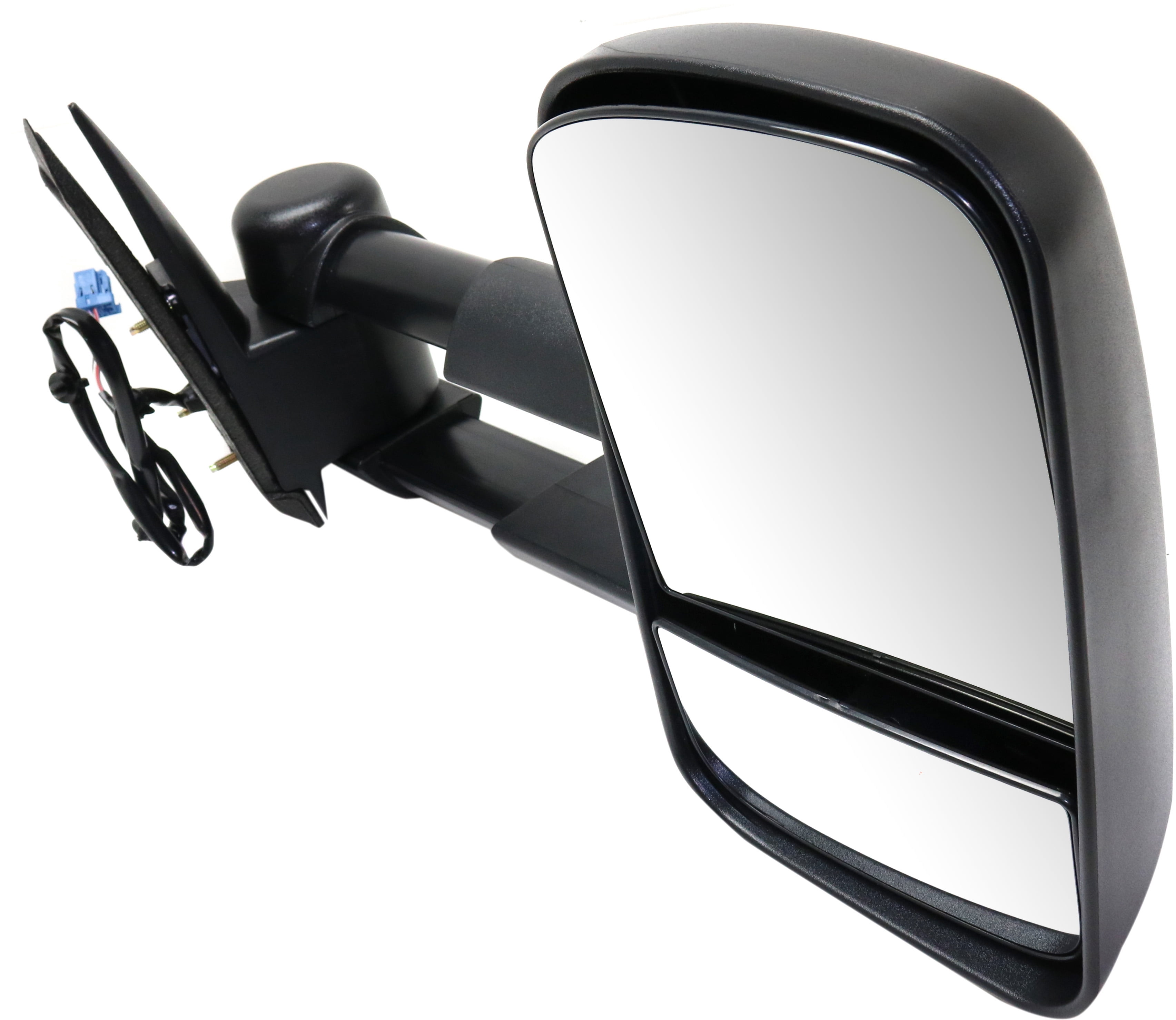 Towing Mirror Compatible With 2003-2006 Chevrolet Tahoe GMC Sierra 1500 Right Passenger Side Heated w/ Blind Spot Corner Glass Textured Black Kool-Vue