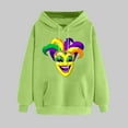 thumbnail image 2 of VBTAPA Mardi Gras Hoodies for Women Carnival Mask Graphic Print Hooded Sweatshirt Drawstring Pullover Hoodie with Kangaroo Pocket Lightning Deals Today Green XXL, 2 of 6