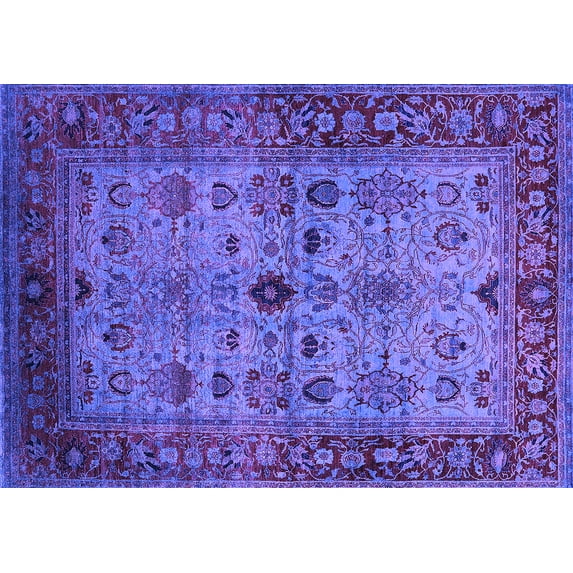 Ahgly Company Machine Washable Indoor Rectangle Oriental Purple Industrial Area Rugs, 5' x 7'