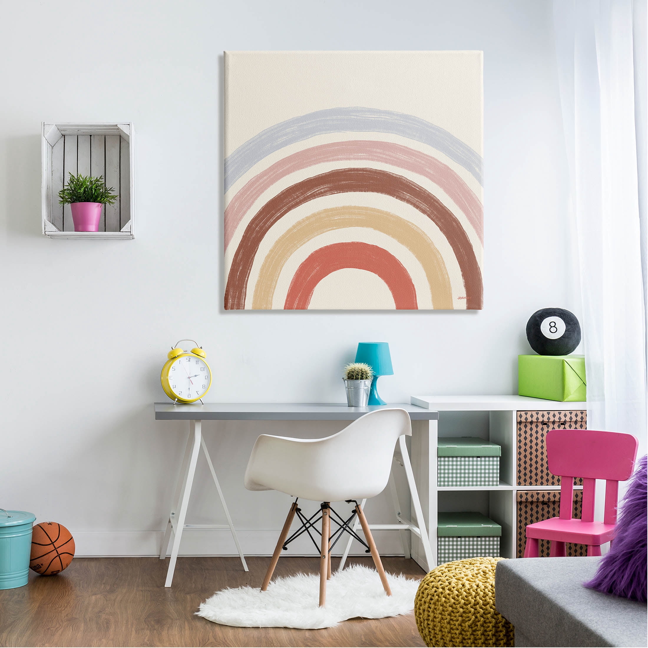 Stupell Industries Neutral Tones Arched Rainbow Stripes Graphic Art Gallery Wrapped Canvas Print Wall Art, Design by Brinley Designs