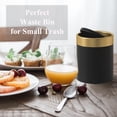 thumbnail image 3 of Mini Trash Can With Lid  Metal Small Tiny Bin Countertop Cans For Desk Car Office Kitchen Swing Top 1.5 L/0.40 Gal (black), 3 of 5