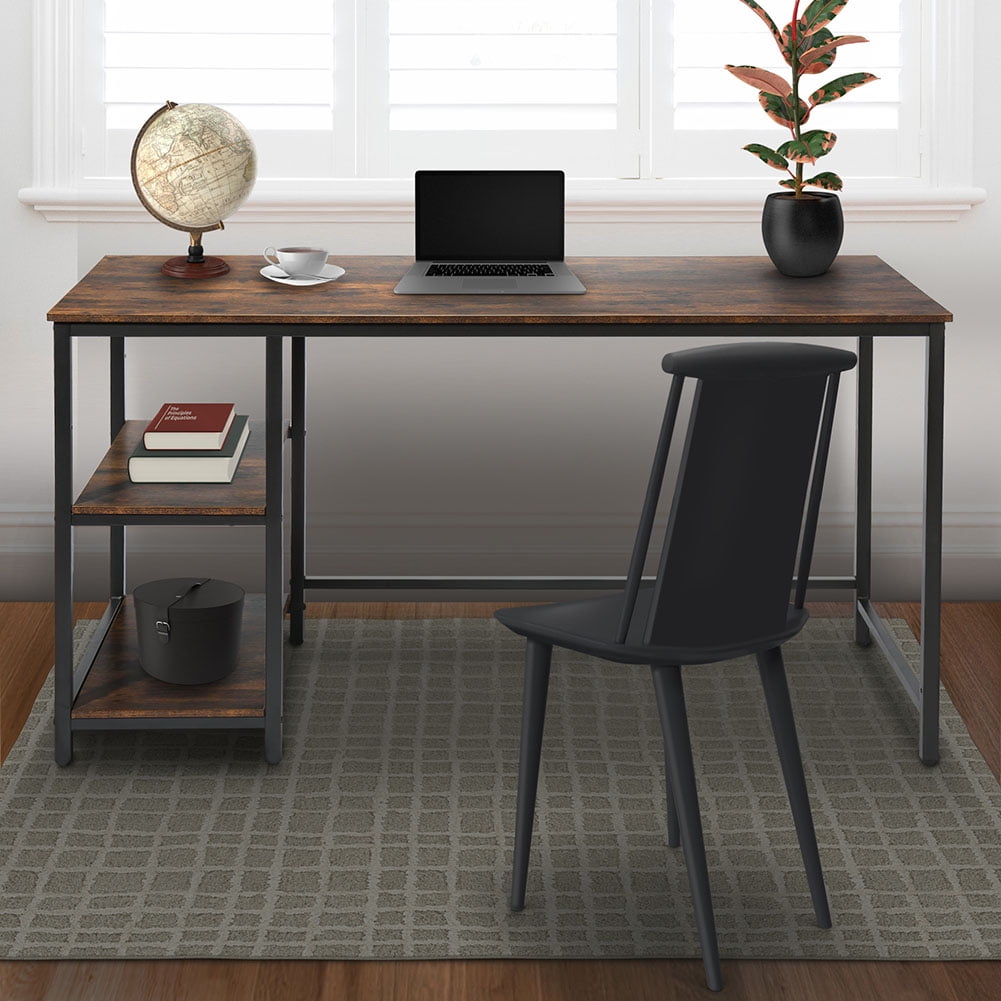Kepooman 55 inch Reversible Computer Desk with Shelves for Home Office Student Study Gaming PC Work Kepooman 55 inch Reversible Computer Desk with Shelves for Home Office Student Study Gaming PC Work