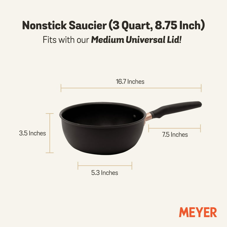 Meyer Accent Series Hard Anodized Nonstick Induction Saucier Pan, 3-Quart, Matte Black