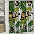 thumbnail image 6 of Orinice Fabric Shower Curtain,Tropical Jungle Animals Monkey Cartoon Forest Green Leaves Banana Tree Funny Polyester Designer Cloth, Print Decorative Bathroom Curtains Include Hooks Set 36x72, 6 of 7