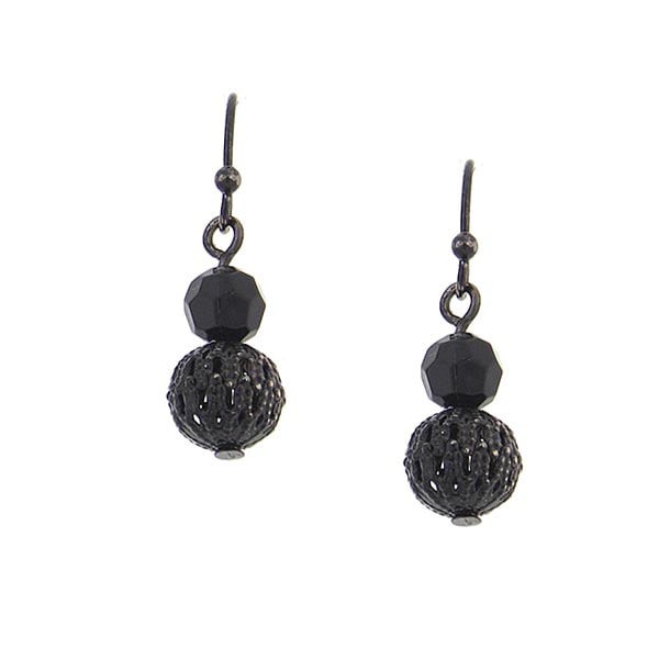 1928 Jewelry - 1928 Jewelry Black Ball Dangle Earrings - Walmart.com ...