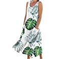 thumbnail image 2 of ICHUANYI Clearance Womens Summer Casual Round Neck Beach Pockets Sleeveless Printed Dress(Green, XXL) ICHUANYI WER2023080904595, 2 of 7