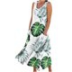 thumbnail image 2 of ICHUANYI Clearance Womens Summer Casual Round Neck Beach Pockets Sleeveless Printed Dress(Green, M) ICHUANYI WER2023080904596, 2 of 7