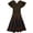 Black Multi, variant on Carolina Herrera Women's Black Multi V-Neck Fit and Flare with Flutter Sleeves Dress - M