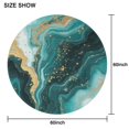 thumbnail image 6 of Teal Gold Marble Pattern Round Tablecloth 60"x60",Wrinkle Wipeable Table Cloth for Kitchen Dining Room Picnic Patio Party, 6 of 6