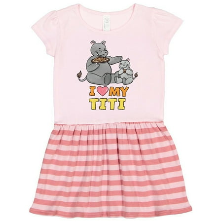

Inktastic I Love My Titi Hippos Gift Toddler Girl Dress