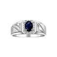 thumbnail image 1 of *RYLOS Simply Elegant Beautiful Blue Sapphire & Diamond Ring - September Birthstone* Size 12, 1 of 7