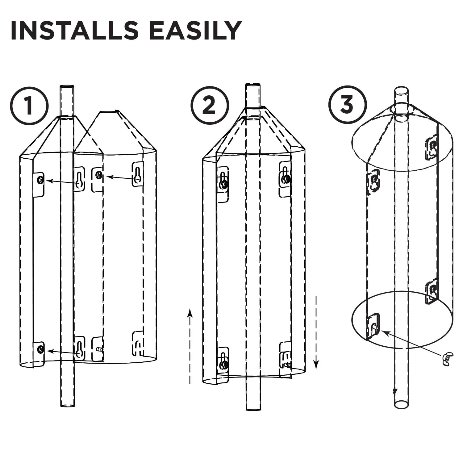 Panacea Products Metal Pole Mount Squirrel Baffle, 15 Inch Black