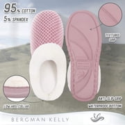 Bergman Kelly USA Womens Scuff Clog Coral Fleece Memory Foam Slippers Indoor / Outdoor House Shoes (Bubbles Collection)