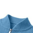 thumbnail image 4 of Hurxie Mens Sweaters Pullover Sweater Casual Athletic Long Sleeve Quarter Zipper Stand Collar Sweatshirt Sky Blue,M, 4 of 6
