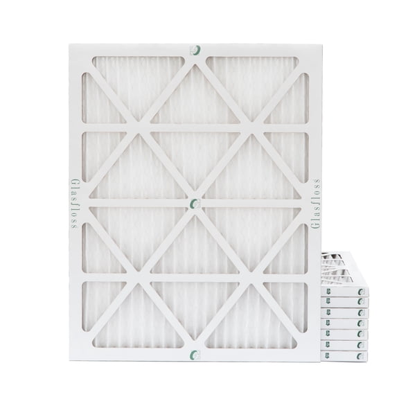 20x24x1 MERV 10 Pleated AC Furnace Air Filters by Glasfloss Industries. ( 8 Pack ) Exact Size: 19-3/8 x 23-3/8 x 7/8