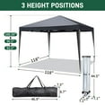 thumbnail image 5 of 10x10 ft Waterproof Outdoor Canopy, SUREGO Pop Up Canopy Tent with 4 Sidewalls, Outdoor Shade with UV Protection, Portable Folding Gazebo with Carry Bag, Adjustable Height – Dark Gray, 5 of 10