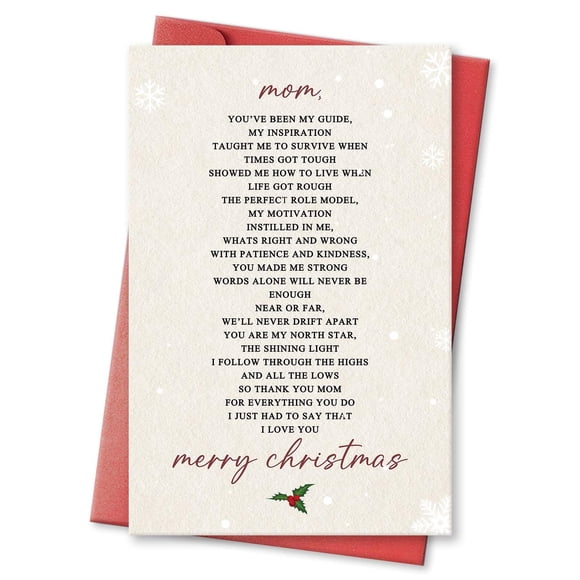 Tarjeta de Navidad hvdler Poema de amor divertido para mamá