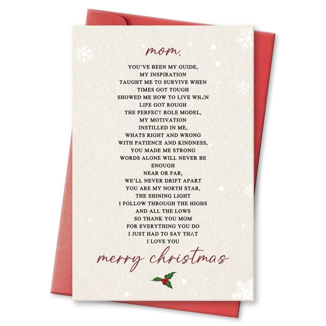 Tarjeta de Navidad hvdler Poema de amor divertido para mamá