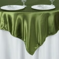 thumbnail image 3 of Efavormart Pack of 5 | 60" SATIN Square Tablecloth Overlay For Wedding Catering Party Table Top Decorations MOSS / WILLOW, 3 of 10