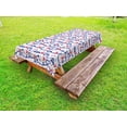 thumbnail image 1 of Starfish Outdoor Tablecloth, Nautical Pattern with Navy Marine Rope Red Starfish Shells Scallops Seahorses, Decorative Washable Fabric Picnic Table Cloth, 58 X 84 Inches,Multicolor, by Ambesonne, 1 of 2