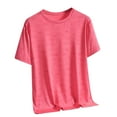 thumbnail image 2 of Tops para hombre, blusas y camisas de cuello redondo y manga corta para hombre, camiseta deportiva informal de manga corta con cuello redondo transpirable de seda de hielo para hombre, blusa para homb, 2 of 8