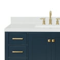 thumbnail image 6 of ARIEL Cambridge 48" Midnight Blue Bathroom Vanity, 1.5" Edge Carrara White Quartz Countertop & Splash, Rectangular Sink, 2 Soft Closing Doors, 9 Full Extension Dovetail Drawers, Satin Brass, 6 of 8