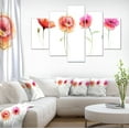 thumbnail image 1 of Watercolor Poppy Flowers Sketch - Flower Artwork on Canvas, 1 of 3