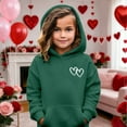 thumbnail image 2 of Hoodie Girls Valentine Sweatshirt Long Sleeve Heart Sweatshirt Crewneck Pullover Sweatshirt Clothes for Kids 7-8 Years, 2 of 4