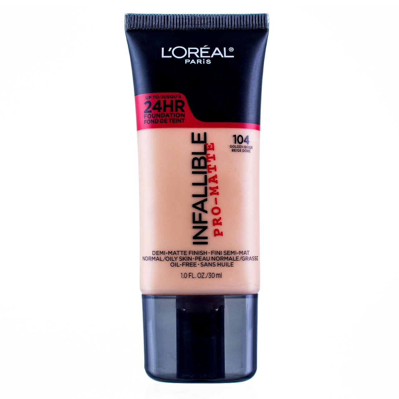 L'Oreal Paris Infallible Pro-Matte Foundation, Golden Beige [104] 1 oz (Pack of 3)