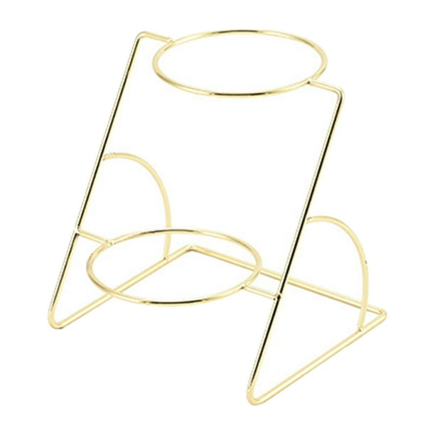 Organizador de especias para buffet, estante de hierro duradero, soporte profesional para salsas y condimentos. Oro de 2 capas