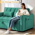thumbnail image 4 of AISWORD Convertible Sofa Bed, 3 in 1 Pull Out Sleeper Loveseat Couch with Storage, Green, 4 of 6