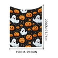 thumbnail image 2 of Halloween Flannel Blanket Throw, Ghost Boo Pumpkin Pattern Soft Fuzzy Plush Cozy Fleece Blankets for Couch Sofa Bed Lounging, Ideal Gifts, XL, 2 of 3