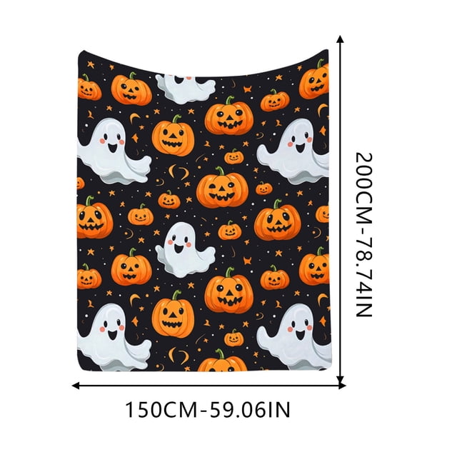 Manta de franela para Halloween, bonita manta blanca para festival de fantasmas, para la siesta