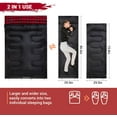 thumbnail image 2 of KingCamp Cotton Flannel Queen Size 2 Person Double Sleeping Bags with Pillows for Adult Lightweight Compact Backpacking Camping 20°F for Couples & Family Black, 2 of 7